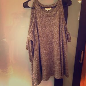 Peach Love open shoulder tie top